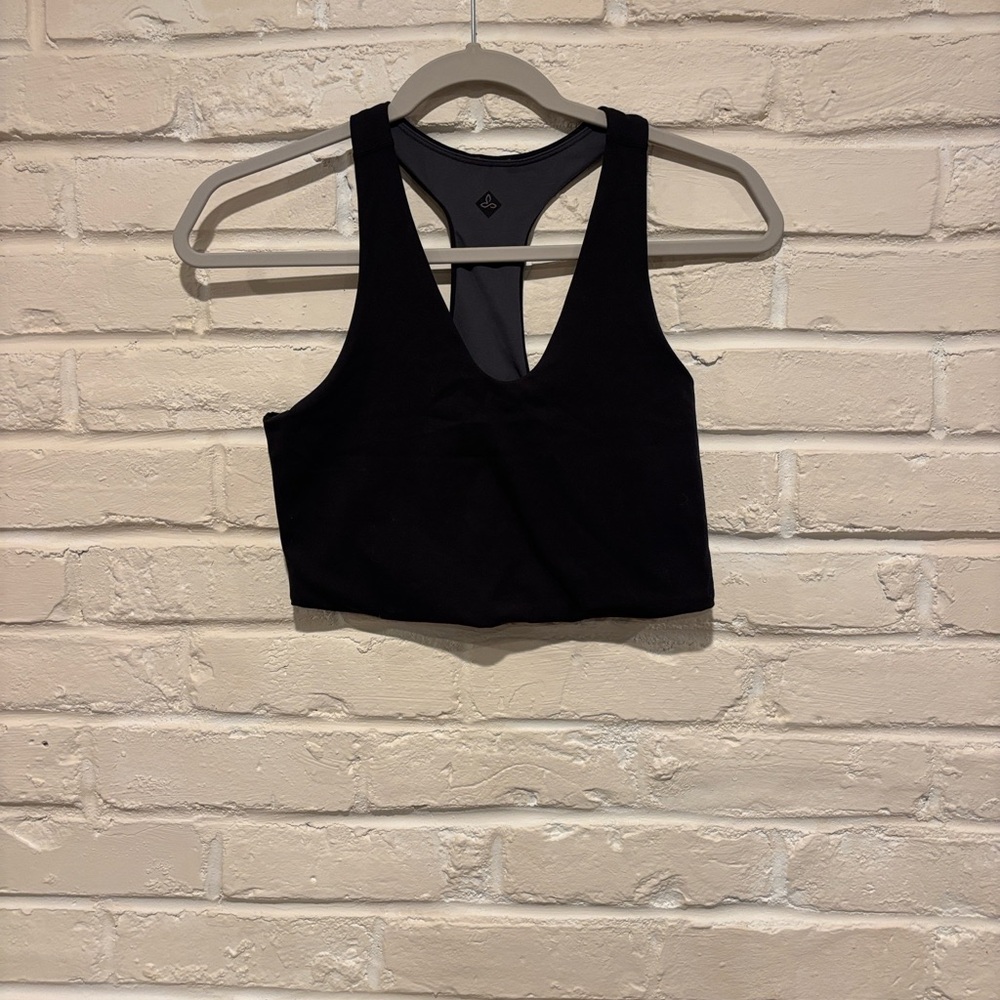 Prana Momento tank top - small, black, v-neck